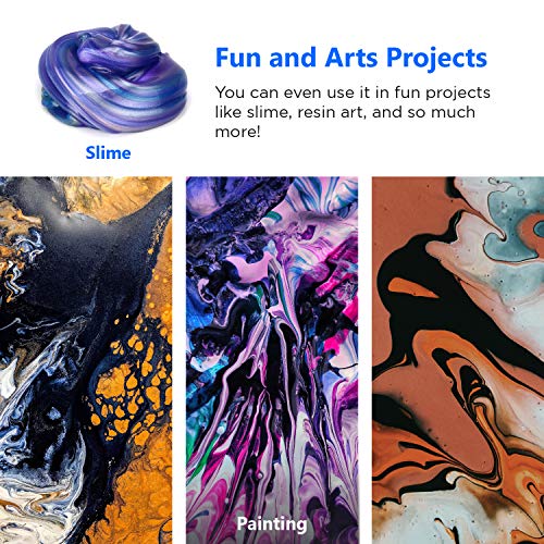 Rolio - Fluorescent Powder - 12 3g Jars of Pigment for Paint, Dye, Soap Making, Nail Polish, Epoxy Resin, Candle Making, Bath Bombs, Slime Rolio