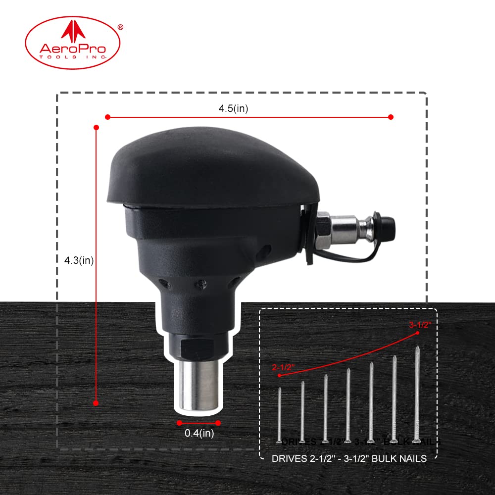 AEROPRO TOOLS Palm Nailer Pneumatic with Magnetic Tip, Joist Hanger Nail Gun, Metal Connector Nailer, Mini Air Palm Nailer, Pneumatic Nail Hammer, AEROPRO TOOLS INC