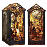 Losbenco Book Nook Kit, DIY Dollhouse Booknook Bookshelf Insert Decor Alley, DIY Book Nook Miniature Kit with Lights, 3D Wooden Puzzle Decorative Losbenco