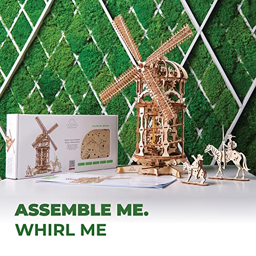 UGEARS Tower Windmill 3D Wooden Model DIY Self-Assembling Brainteaser Adult and Teens Craft Kit Gift UGEARS
