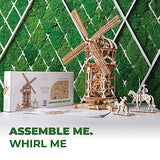 UGEARS Tower Windmill 3D Wooden Model DIY Self-Assembling Brainteaser Adult and Teens Craft Kit Gift UGEARS