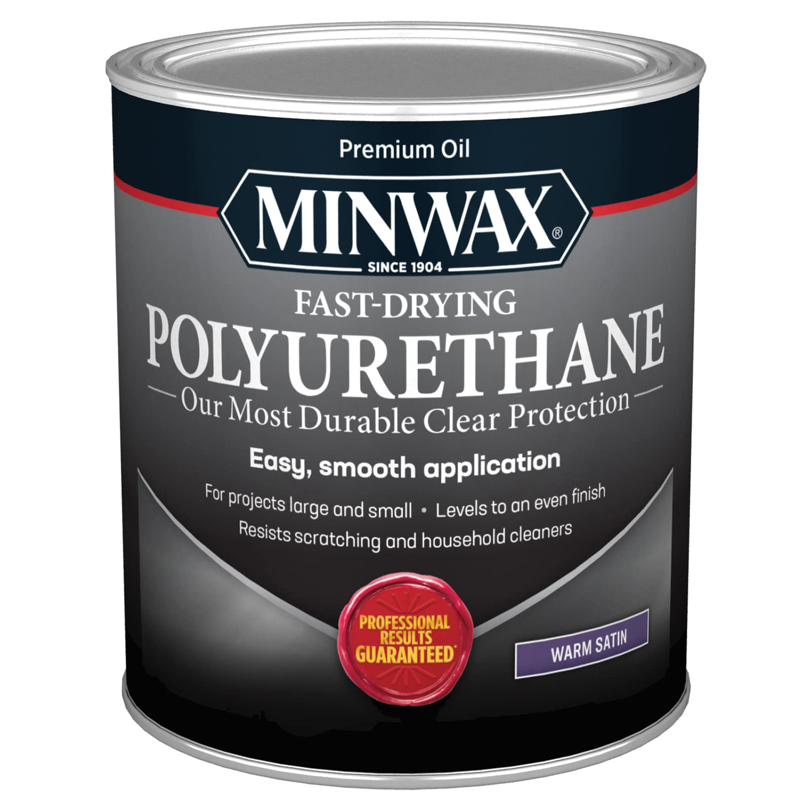 Minwax Fast Drying Polyurethane Protective Wood Finish, Warm Satin, 1 Quart - WoodArtSupply