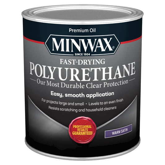 Minwax Fast Drying Polyurethane Protective Wood Finish, Warm Satin, 1 Quart - WoodArtSupply