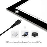 LitEnergy A4 LED Copy Board Light Tracing Box, Ultra-Thin Adjustable USB Power Artcraft LED Trace Light Pad for Tattoo Drawing, Diamond Painting, LitEnergy