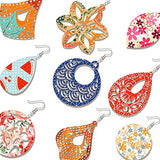 296 Pieces Wooden Dangle Earring Set Unfinished Wooden Earrings Set 48 Blank Wooden Pendants Teardrop Earrings with 48 Earrings Hooks 200 Jump Rings Hicarer