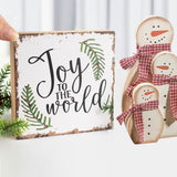 Holiday Joy Rustic Wood Block Sign and Snowman Family 2 Piece Set by Factory Direct Craft for Winter Decorating and Primitive Christmas Displays Factory Direct Craft