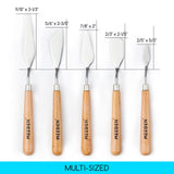 MEEDEN 5 Pieces Painting Knives, Stainless Steel Spatula Palette Knives Oil Paint Metal Pallet Knife with Wood Handle Art Tools for Watercolor Oil MEEDEN
