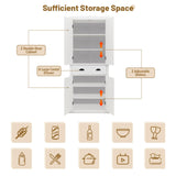 GOAWGO 72" White Freestanding Kitchen Pantry Cabinet with Adjustable Shelves and Drawer GOAWGO