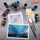 Shuttle Art Metallic Acrylic Paint Set, 20 Colors Metallic Paint in Bottles (60ml, 2oz) with 3 Brushes and 1 Palette, Rich Pigments, Non-Toxic for Shuttle Art