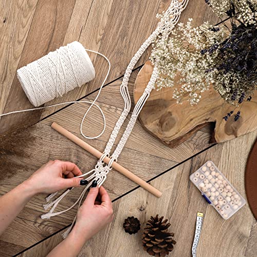 MIGO Creates Macrame Kits for Adults Beginners: DIY Macrame Kit with 220 Yards Macrame Cord and 58pcs Macrame Supplies. E-Book Tutorial for 5 Macrame - WoodArtSupply