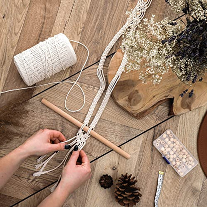 MIGO Creates Macrame Kits for Adults Beginners: DIY Macrame Kit with 220 Yards Macrame Cord and 58pcs Macrame Supplies. E-Book Tutorial for 5 Macrame - WoodArtSupply