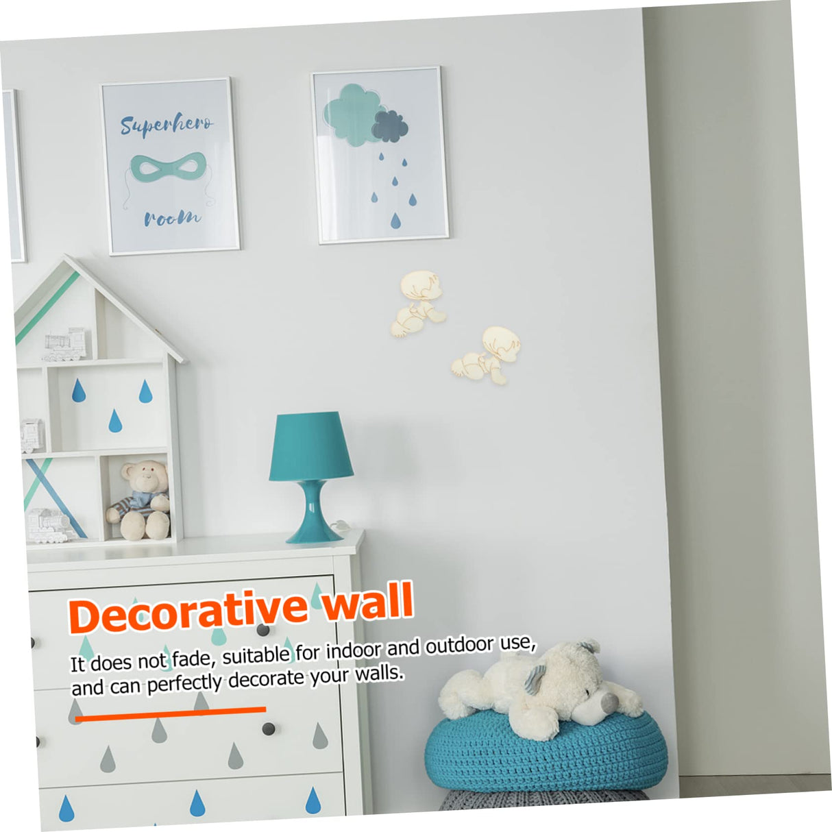 20pcs Baby Decoration Baby Wall Embellishments Unfinished Wood Cutouts Baby Shower Party Supplies First Birthday Party Decoration Baby Wood Sign SEWOART