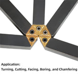 findmall 5Pcs 3/8 Inch Indexable Carbide Lathe Turning Tool Holder Metal Lathe Tools Inserts Bits with TCMT110204 Carbide Inserts findmall