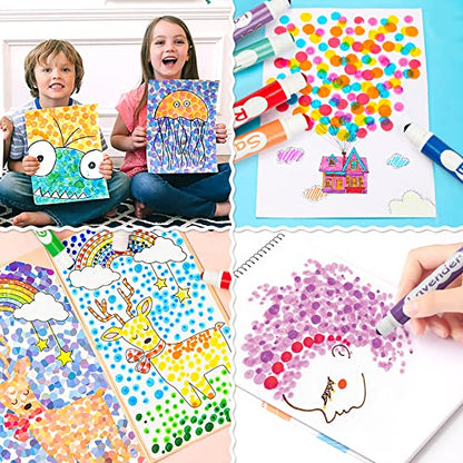 Shuttle Art Washable Dot Markers 26 Colors with Free Activity Book, Fun Art Supplies for Kids Toddlers and Preschoolers, Non Toxic Water-Based Paint - WoodArtSupply