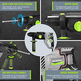 WORKPRO Premium 1-1/4 Inch SDS-Plus Rotary Hammer Drill, 7.5AMP, Lightweight Corded Version for Concrete Demolition Chipping Rotomartillo, 5 SDS-Plus WORKPRO