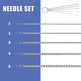 ABEST 3 Set Airbrush Spray Cleaning Repair Tool Kit Stainless steel Needle Brush Set ABEST