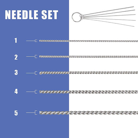 ABEST 3 Set Airbrush Spray Cleaning Repair Tool Kit Stainless steel Needle Brush Set ABEST