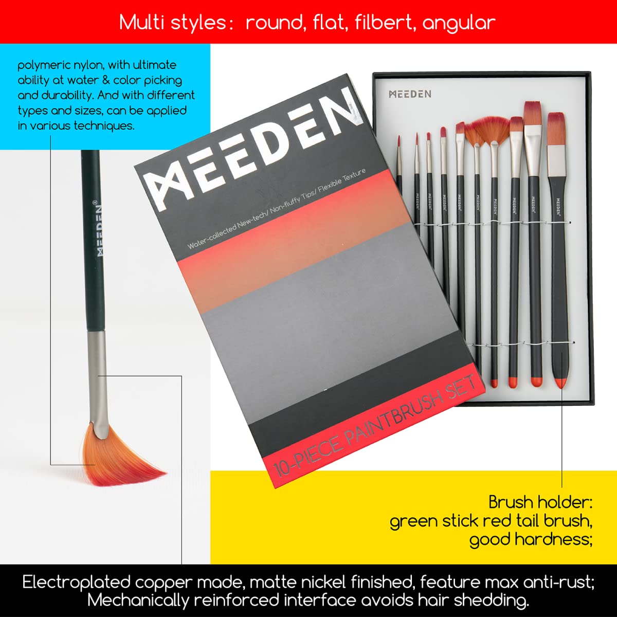 MEEDEN Acrylic Painting Kit, 72-Piece Acrylic Paint Set with Tabletop Wooden Easel, 48 Acylic Paints, 10 Painting Brush Set, Canvas Painting Kit, Art MEEDEN