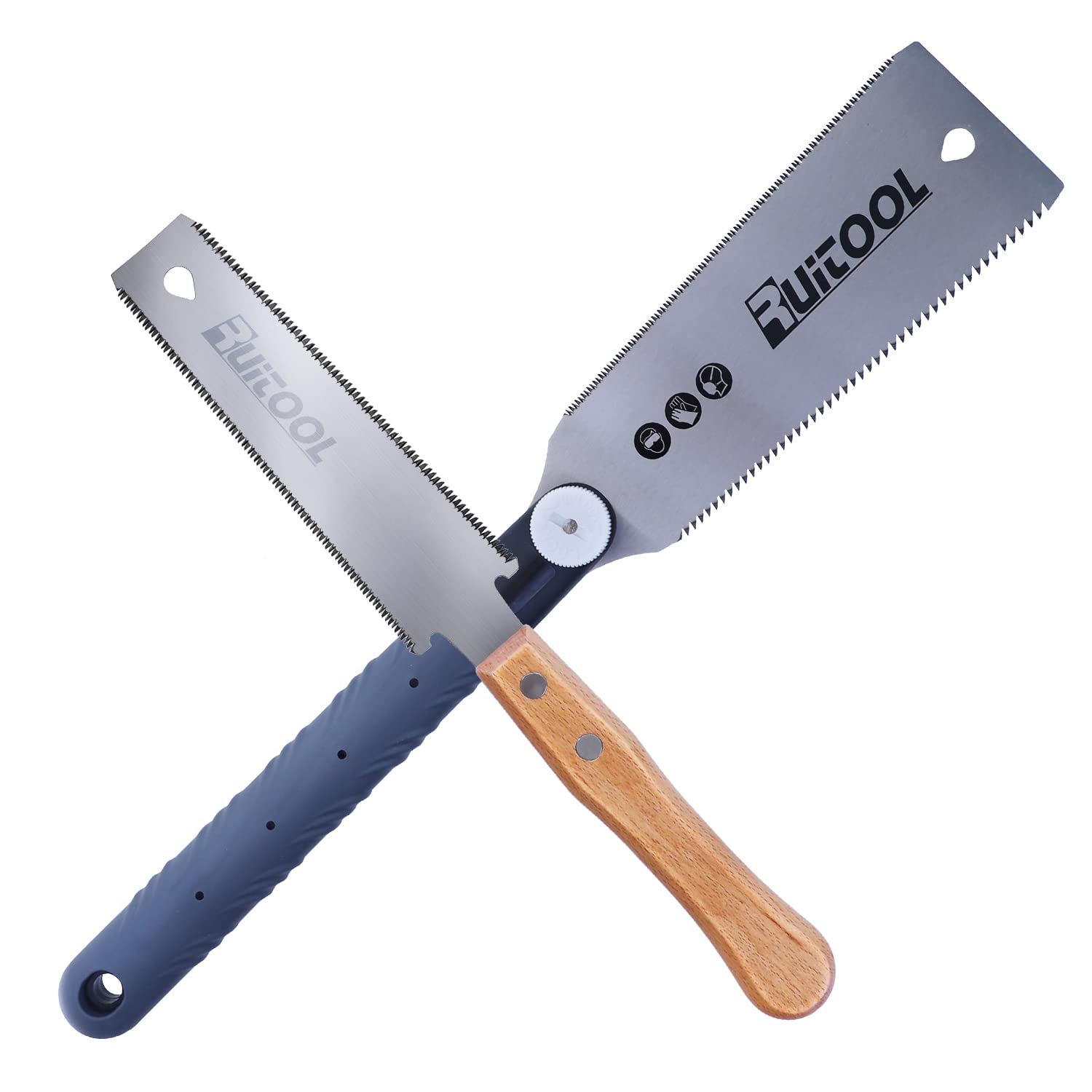 RUITOOL Hand Saw 6&7 Inch Double Edge Ruitool Japanese Pull Saw Ryoba SK5 Flexible Blade 14/17&6-10/18 TPI Flush Cut Beech&No-Slip Handle Wood Saw RUITOOL