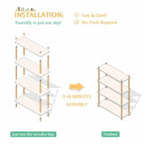 IOTXY Modern White 4-Tier Wooden Bookshelf – Stylish Open Storage Rack for Home and Office IOTXY