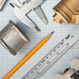 ZZTX Metal Ruler Stainless Steel Ruler Straight Edge Measuring Tool 6 Inch +12 Inch + 16 Inch 6 Pack Set ZZTX