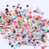 Mixed 1000pcs 2-6mm Mix Color AB Resin Nail Rhinestones 3D Non Hotfix Glitter Round Flatback Nail Stones Strass Gems Diamonds DIY Nail Art Decoration MIOBLET