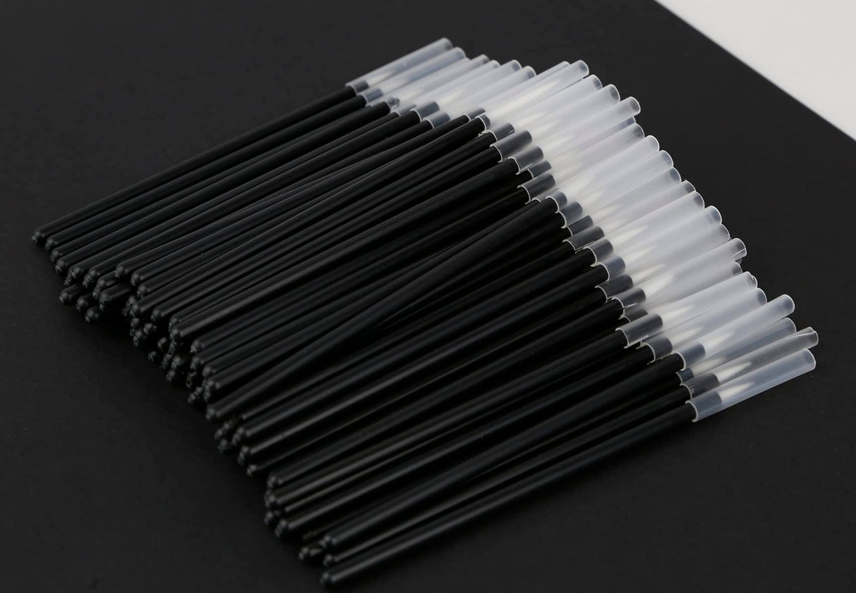 KOLAMOON 100 Pack Disposable Eyeliner Brushes Fine Point Applicator Makeup Eye Liner Wands Eyeliner Makeup Brushes KOLAMOON