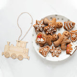 Blank Wood Crafts 20 Pcs Christmas Ornaments Train Shape Unfinished Wood Crafts Wood Slices for Home Christmas Decor Wood Centerpiece SEWACC