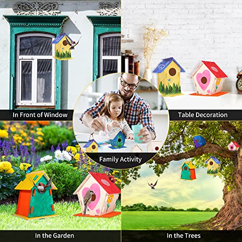 ILHSTY 30 Pack Large DIY Wooden Bird Houses Kits for Kids, Kids Crafts Wood Houses for Crafts Class Parties Birthday, DIY Crafts and Art Birdhouse ILHSTY