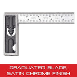 Starrett Steel Inch Reading Double Square with Hardened Graduated Blade - Ideal for Machinists, Toolmakers, Patternmakers - 6" Blade Length, 4R Starrett