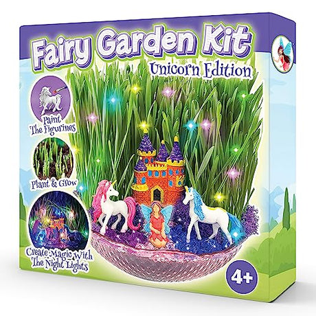 Bloonsy Unicorn Fairy Garden Kit for Kids | Light Up Fairy Unicorn Terrarium Kit | Science STEM Toys Presents | Unicorn Arts and Crafts Stuff for BLOONSY