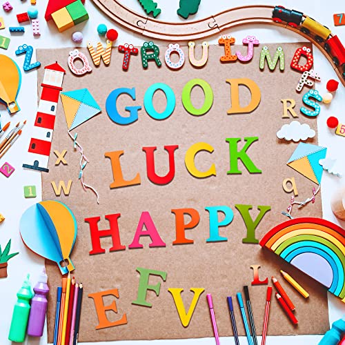 260 Pieces 1 Inches and 2 Inches Wooden Letters Unfinished Wood Alphabet Letter for Crafts Natural Blank ABCs Cutouts Small Home Wall Decor for Blulu