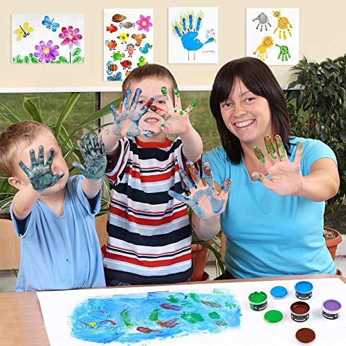 Shuttle Art Washable Finger Paint, 44 Pack Kids Paint Set with 36 Colors Toddler Paints(30ml, 1oz) for Toddlers, Paint Brushes, Finger Paint Paper Shuttle Art