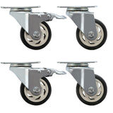 AOTAISP 3 Inch Heavy Duty Casters Load1000lbs Bearing Plate Caster Wheels, 360-degree Soft Rubber Swivel Casters for Furniture and Workbench Cart, AOTAISP