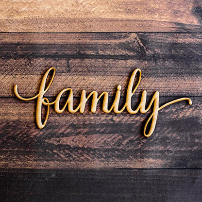 Family Wood Sign Home Décor Rustic Wall Art Unfinished 12" x 5"