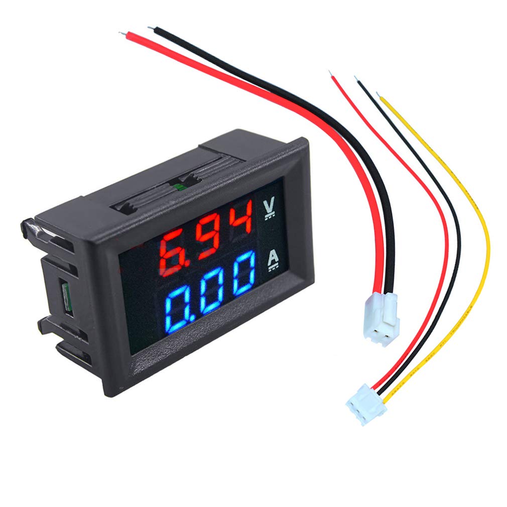HiLetgo 2pcs 0.28" Digital Voltmeter Ammeter DC 100V 10A Amp Voltage Current Meter Tester 0.28 Inch 3 Bits Blue + Red Dual LED Display Panel with HiLetgo