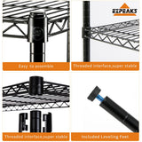 EZPEAKS 6-Shelf Shelving Unit, Changeable into 2 of 3-Shelf Units, Adjustable Heavy Duty Steel Wire Shelves, 350 lbs Loading Capacity Per Shelf EZPEAKS