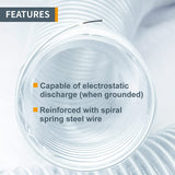 POWERTEC 70111 4" x 10' PVC Dust Collection Hose for Dust Collector for Woodworking and Shop Vacuum, 4 Inch Dust Collector Hose for Dust Collection POWERTEC