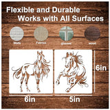 Horse Stencils for Painting On Wood Reusable Horse Art Crafts Templates Plastic Farmhouse Wood Burning Stencils for Wall Canvas (Horse) Pkqon