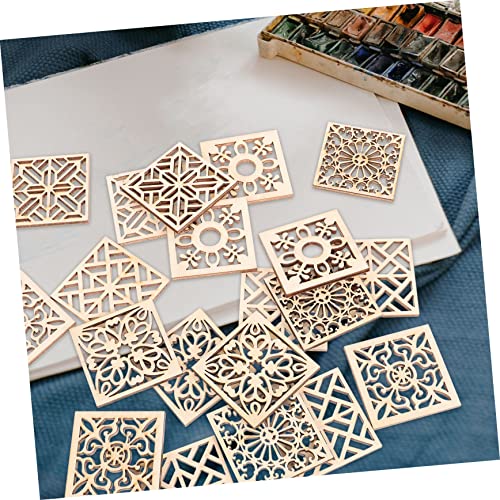 NOLITOY 20pcs Wood Crafts Wooden Shapes for Crafts Wood Flower Slices Unfinished Wood Discs Wooden Pieces Wooden Pieces for Crafts Wooden Ornaments - WoodArtSupply