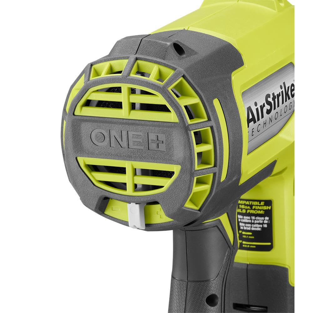 RYOBI ONE+ 18V 16-Gauge Cordless AirStrike Finish Nailer (Tool Only), P326, Green - WoodArtSupply