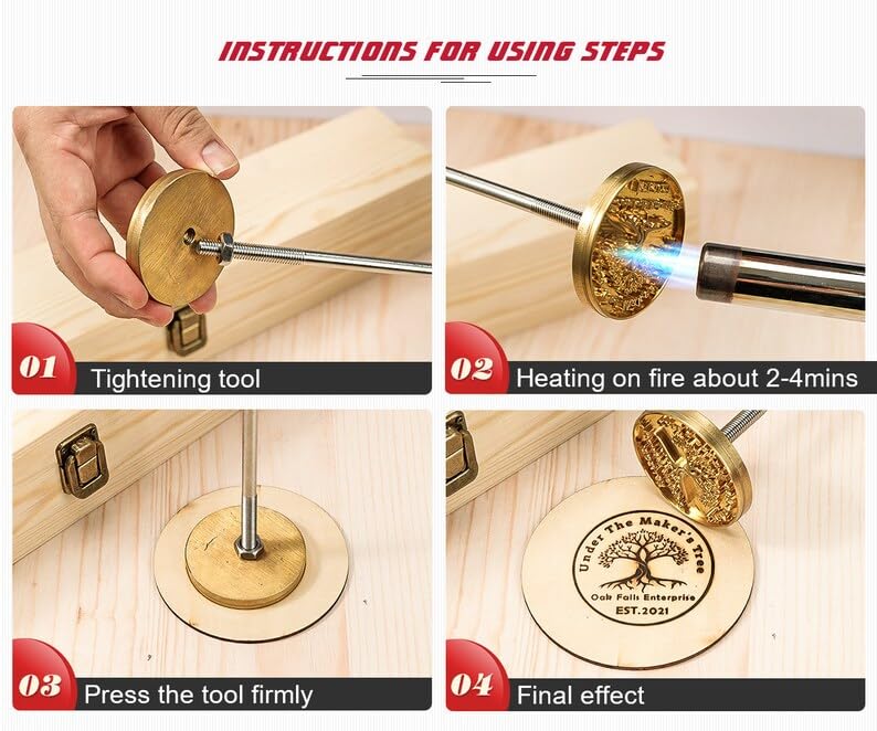 Customizable Brass Branding Iron for Burger Buns and Food Art TPFOON