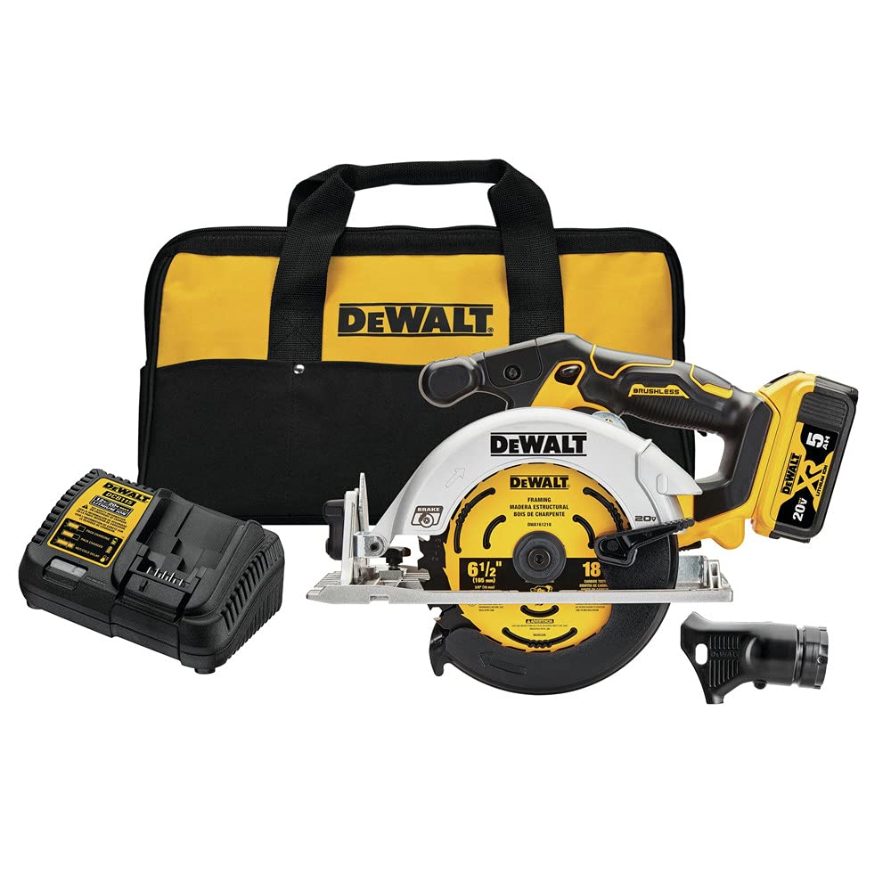 DEWALT 20V MAX* Circular Saw, 6-1/2-Inch, Cordless Kit (DCS565P1) DEWALT