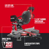 CRAFTSMAN V20 Miter Saw Kit, 7-1/4 inch, Cordless, Battery and Charger Included (CMCS714M1) Craftsman