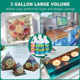 Teexpert Deep Pour Epoxy Resin, 3 Gallon Epoxy Resin Kit for 2-4" Pour Depths, Crystal Clear & High Gloss, Bubble-Free Casting Resin for River Teexpert