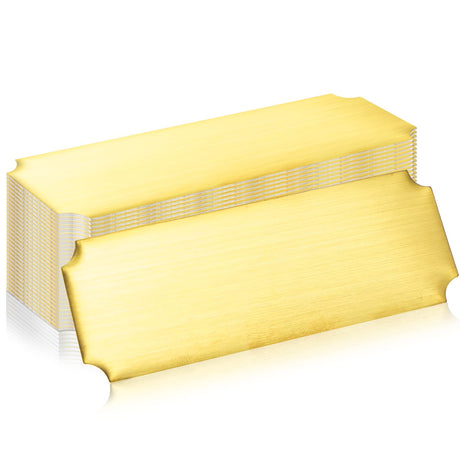 Therwen 30 Pcs Name Plates Laser Engraved Brushed Solid Brass Plate Personalized Plaque Blank Custom Name Tag Frame Name Label with Adhesive Backing Therwen