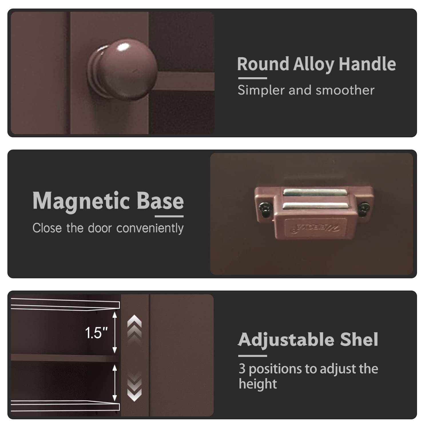 TaoHFE Medicine Cabinets,Bathroom Wall Cabinet with 2 Door Adjustable Shelves,Over The Toilet Storage Cabinet,Brown Bathroom Cabinet Wall TaoHFE