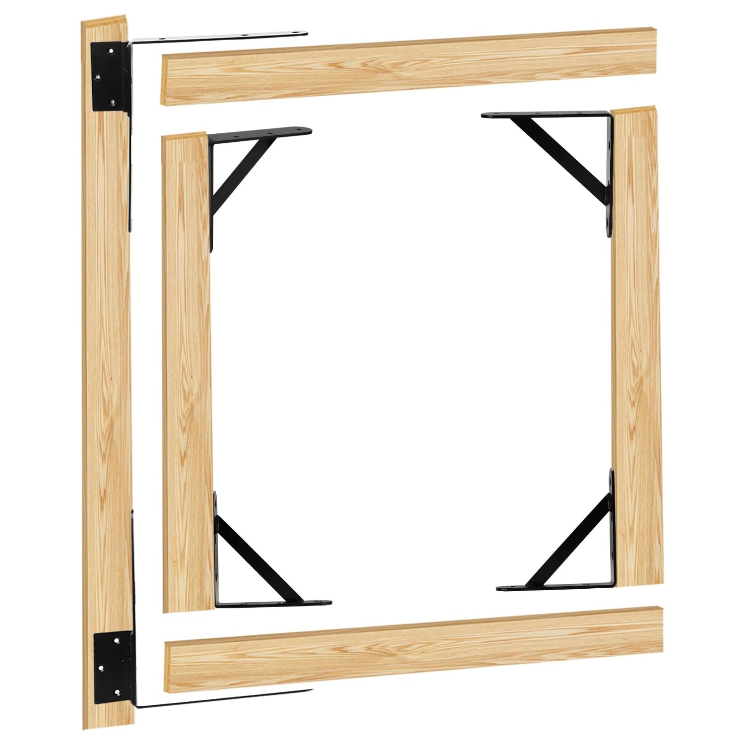 Mofeez Fence Gate Kit Iron Gate Hardware with Gate Latch for Wooden Fences, Shed Doors, Heavy Duty Anti Sag Gate Corner Brace Bracket MOFEEZ