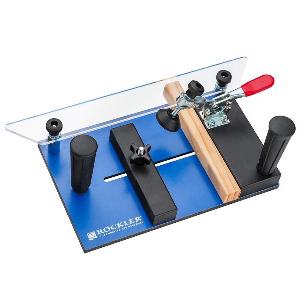 Rockler Rail Coping Sled for Router Table – Round Handle Router Sled for Firm Grip – Toggle Clamp Features Easy, Tool-Free Adjustments - Maximum ROCKLER