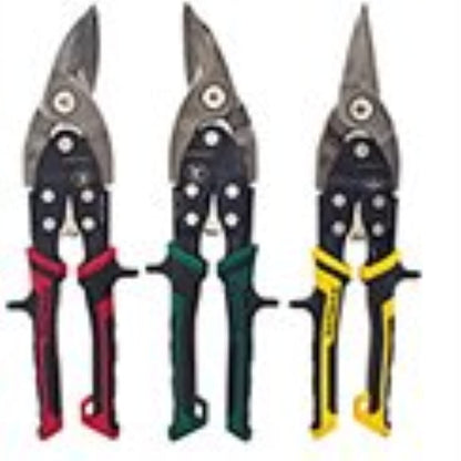 Stanley 3 Piece FatMax Aviation Tin Snip Set with Chrome Molybdenum Steel Blades, Auto Retractable Handles, and Color Coding for Home Improvement - WoodArtSupply